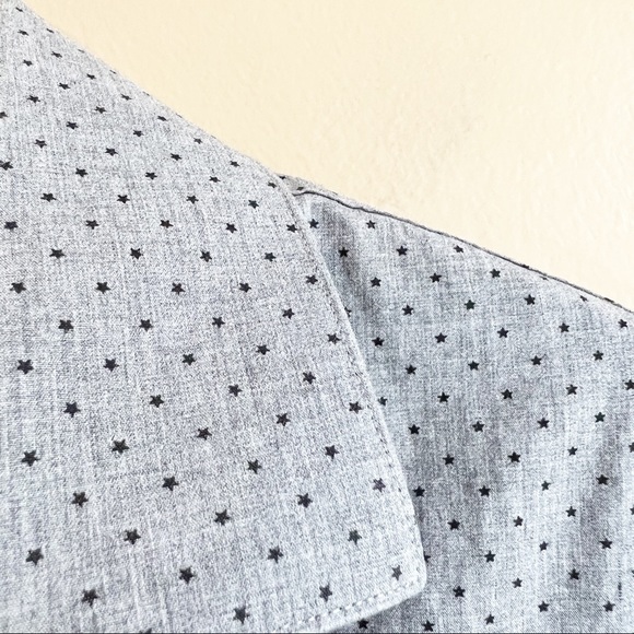 JOHN VARVATOS men’s gray dress shirt mini black stars SLIM FIT 15 32/33 - Picture 5 of 8